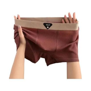 Imagem de Shorts Boxer De Seda Gelada Para Homens Tamanho plus Antibacteriano Re