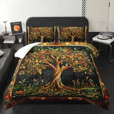 Imagem de lneffble Jogo de cama Queen Tree of Life, árvore da vida, tamanho Queen, com 1 edredom com 2 fronhas
