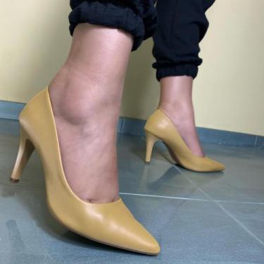 Imagem de Sapato Feminino Scarpin Salto Fino Alto 174 - Mozione, Bege, 36