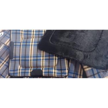 Imagem de Manta para Sela de Cavalo Acolchoada Xadrez – Protetor de Arreio com Espuma Alta Densidade e Feltro (XADREZ AZUL PELO PRETO)