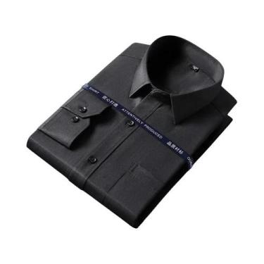 Imagem de Camisa Formal Masculina Branca Anti-Wrinkle De Manga Longa Com Bolso P