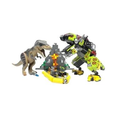 Imagem de Conjunto De Blocos De Montar Dinossauros Giganotosaurus Therizinosauru