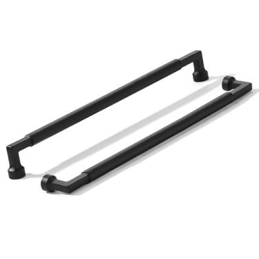 Imagem de khtumeware Puxador preto para eletrodomésticos 18 polegadas (457 mm), puxadores de armário preto fosco, alças resistentes para armários de cozinha, armários, gavetas e ferragens de banheiro