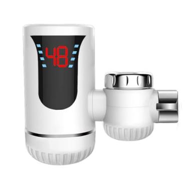 Imagem de Aquecedor de água sem tanque elétrico 110V torneira de água quente instantânea cozinha banheiro torneira de água de aquecimento rápido com display digital LED