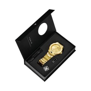 Imagem de Relógio De Quartzo Masculino Em Ouro Rosa Com Caixa De Presente TOMI L