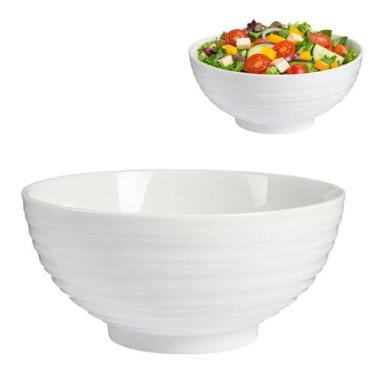 Imagem de Tigela Redonda Melamina 1,3 L Canelada Branca Premium - Chinatown