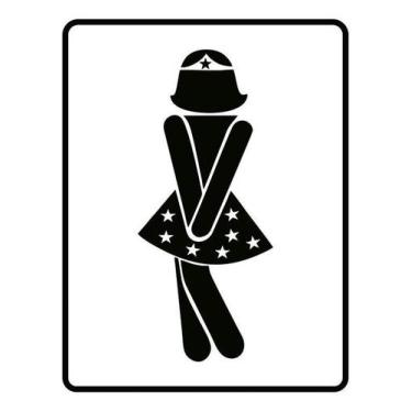 Imagem de Kit 10 Placa Acm Banheiro Feminino Mulher 18X23 - Sinalizo