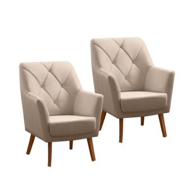 Imagem de Kit 2 Poltronas Grecia em Madeira Eucalipto Movellu Home