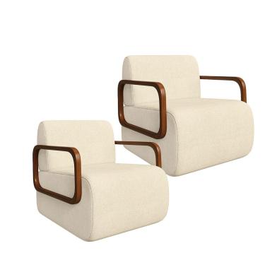 Imagem de Kit 2 Poltronas Kiev em Madeira de Eucalipto Movellu Home