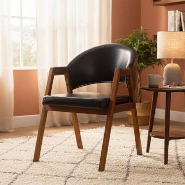 Imagem de Cadeira Sala de Jantar Premium com Braco Madeira Macica Movellu Home