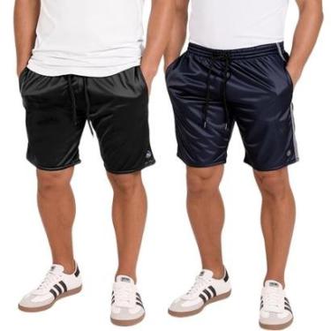 Imagem de 2 Bermuda Masculina Esporte Helanca Academia Treino-Masculino