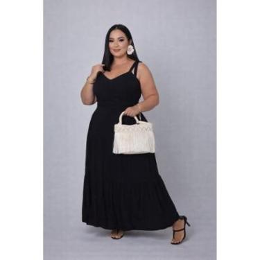 Imagem de Vestido Longo Plus Size D Bell Outlet Fashion Alça Amarração-Feminino