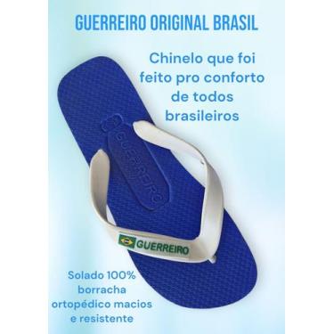 Imagem de Chinelo ortopédico azul unissex guerreiro original bandeira do Brasil 