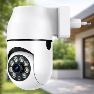 Imagem de Câmera de Segurança Tomada Sem Fio 2MP - WiFi Visão 360° HD 1080p Câmera IP Infravermelho Controle via App 2 Modos de Visão Noturna Áudio Bidirecional Detecção de Movimento Premium