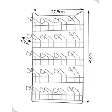 Imagem de Porta copos parede p/ 20 unidades cromado - Arthi
