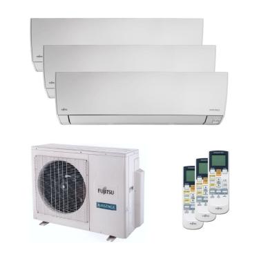 Imagem de Ar Condicionado Tri Split Fujitsu Airstage Premium Inverter 24.000 Btus (2x Hi Wall 9.000 Btus + Hi Wall 18.000 Btus) Quente e Frio 220v