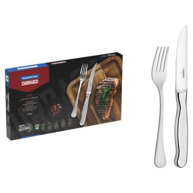 Imagem de Jogo de Talheres Tramontina Inox para Churrasco Zurique 12 Peças, Inox