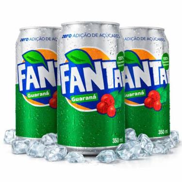 Imagem de Kit 3 Refrigerante Fanta Guaraná Zero Lata 350Ml