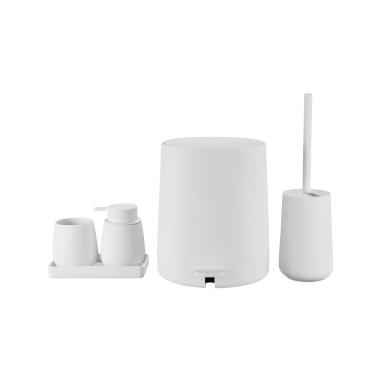 Imagem de Conjunto Para Banheiro 5 Peças Branco Mood - Escova Sanitária, Lixeira, Porta-escova, D...