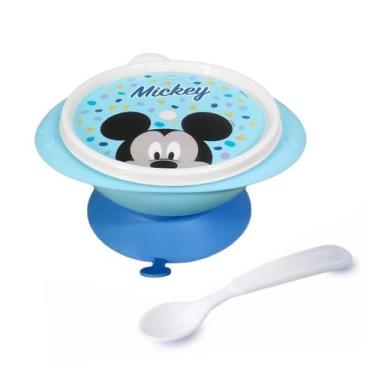 Imagem de Kit Papinha do Mickey Tigela com Ventosa Aprendizagem Método BLW - Pla