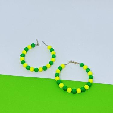 Imagem de Brincos Copa do Mundo Brasil Verde e Amarelo Brinco Coração Brilho Eva Argola grande Pérola 6mm Tendência 2026