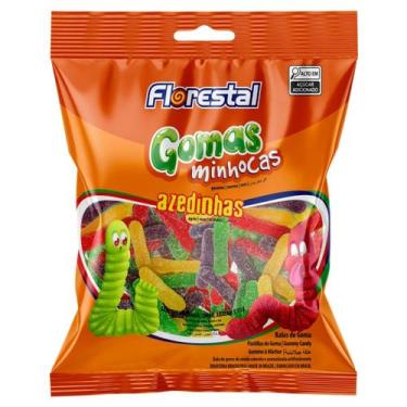 Imagem de Bala Goma Minhocas Azedinhas Florestal 65G