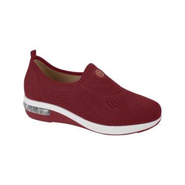 Imagem de Tênis Slip On Modare Ultraconforto Linho Casual Vinho, Vinho, 35