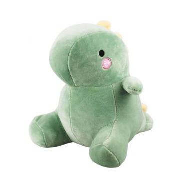 Imagem de Dinossauro Amarelo ou Verde Sentado Cartoon 21cm Pelúcia - Fofy Toys, 