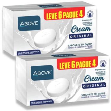 Imagem de Kit 2 Caixas Sabonete Em Barra Above Woman Cream Original 6 Und 75g