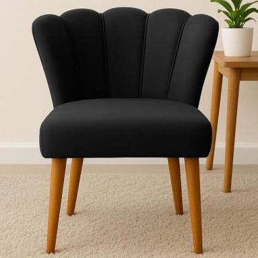 Imagem de Cadeira Poltrona Pétala Estofada Veludo Decorativa Recepção - Impactus