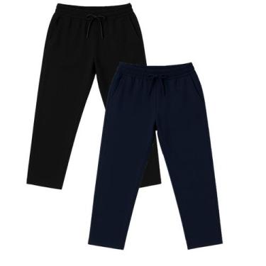 Imagem de Kit 2 Calças de moletom masculina M ao Plus Size flanelada 3 bolsos - 