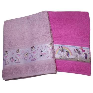 Imagem de Kit 2 Toalhas de Banho Praia Piscina Infantil Criança Menino Menina Al