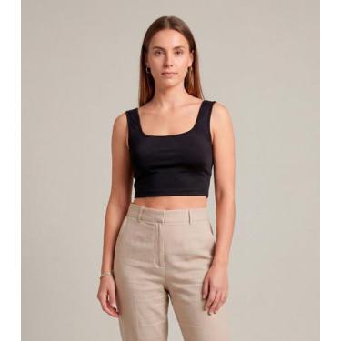 Imagem de Top Feminino Com Decote Quadrado Infinita Cor Preto, M, Preto