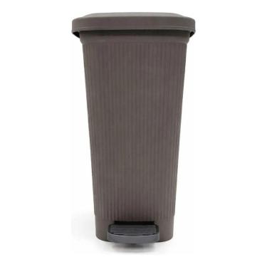 Imagem de Lixeira Slim c/ Pedal 20L Cinza Escuro 1315 - Usual Plastic