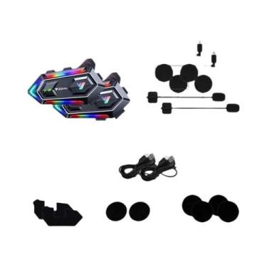 Imagem de Intercomunicador Bluetooth V5.3 Para Capacete De Moto RGB Light Y20 MA