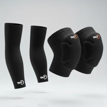 Imagem de Kit Vôlei Joelheira + Manguito Longo TM7 Proteção e Performance-Unissex