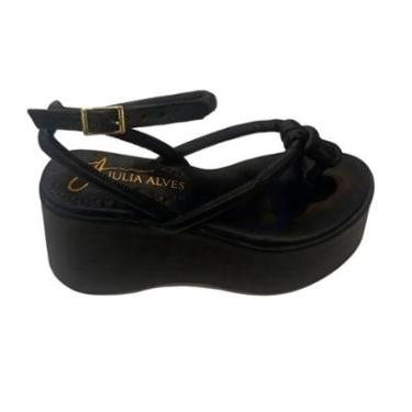 Imagem de Sandália Plataforma Júlia Alves Adulto Feminina Altura-Feminino