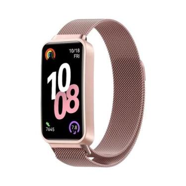 Imagem de Pulseira Magnética De Metal Confortável Huawei Band 10 9 8 Com Fecho M