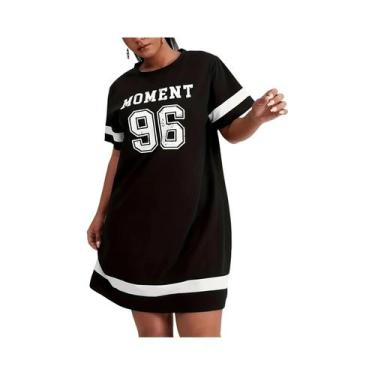 Imagem de Vestido Mini Estampado plus Size De Verão Estilo Casual Esportivo Com 