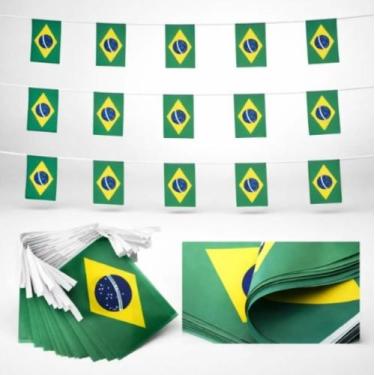 Imagem de Bandeira Brasil Varal C/10M C/30 Un 14x21Cm Br-002 - IMPORTADOS, Unico