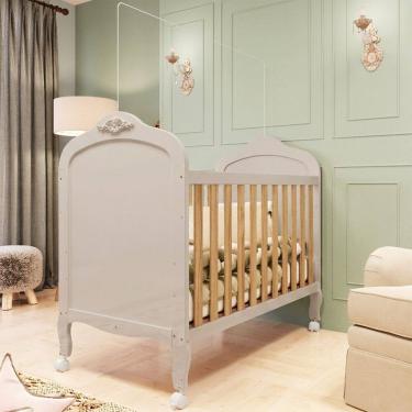 Imagem de Berço Minicama 3 em 1 100% Mdf Maya Espresso Móveis Off White/Amêndoa