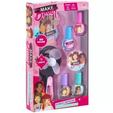 Imagem de Super Kit Para Unhas Infantil Com Ventilador Make Brinq Polibrinq