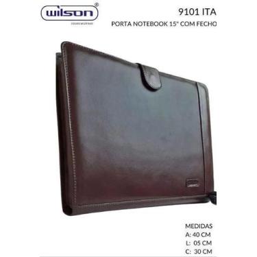 Imagem de Pasta de couro para notebook com fecho wilso 9101 - WILSON, Preto