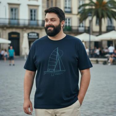 Imagem de Camiseta Masculina Plus Size Estampas Malwee G1 AO G5, Azul marinho ve