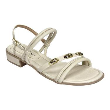 Imagem de Sandália Piccadilly Taila Salto Baixo 590071 Off White, Off white, 36