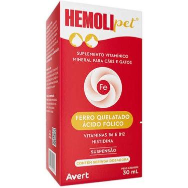 Imagem de Suplemento Mineral Avert Hemolipet Suspensão para Cães e Gatos - 30ml