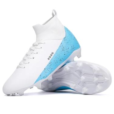 Imagem de TOPSFEBA Chuteiras de futebol para homens e mulheres, sapatos de futebol de interior, unissex, sapatos de beisebol juvenil, sapatos de rúgbi, adulto, AG FG TF, botas de futebol, largo, tênis de