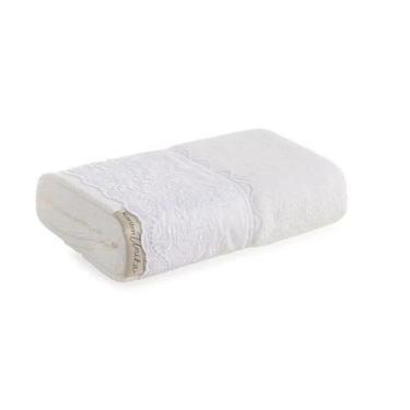 Imagem de Toalha de Rosto Fio Penteado Bordado Antônia Branco - KARSTEN