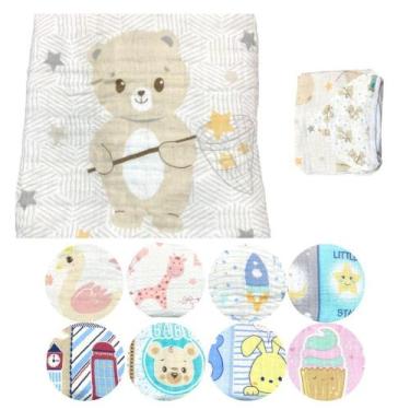 Imagem de Toalha de banho soft de bebê em Fralda com 2 Camadas e Capuz 85X85cm 1