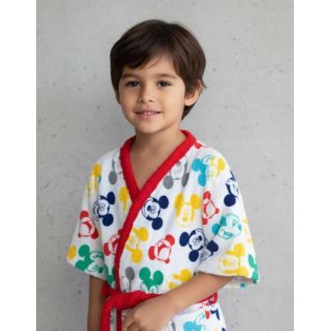 Imagem de Roupão Felpudo Infantil Quimono Estampado Mickey M Lepper